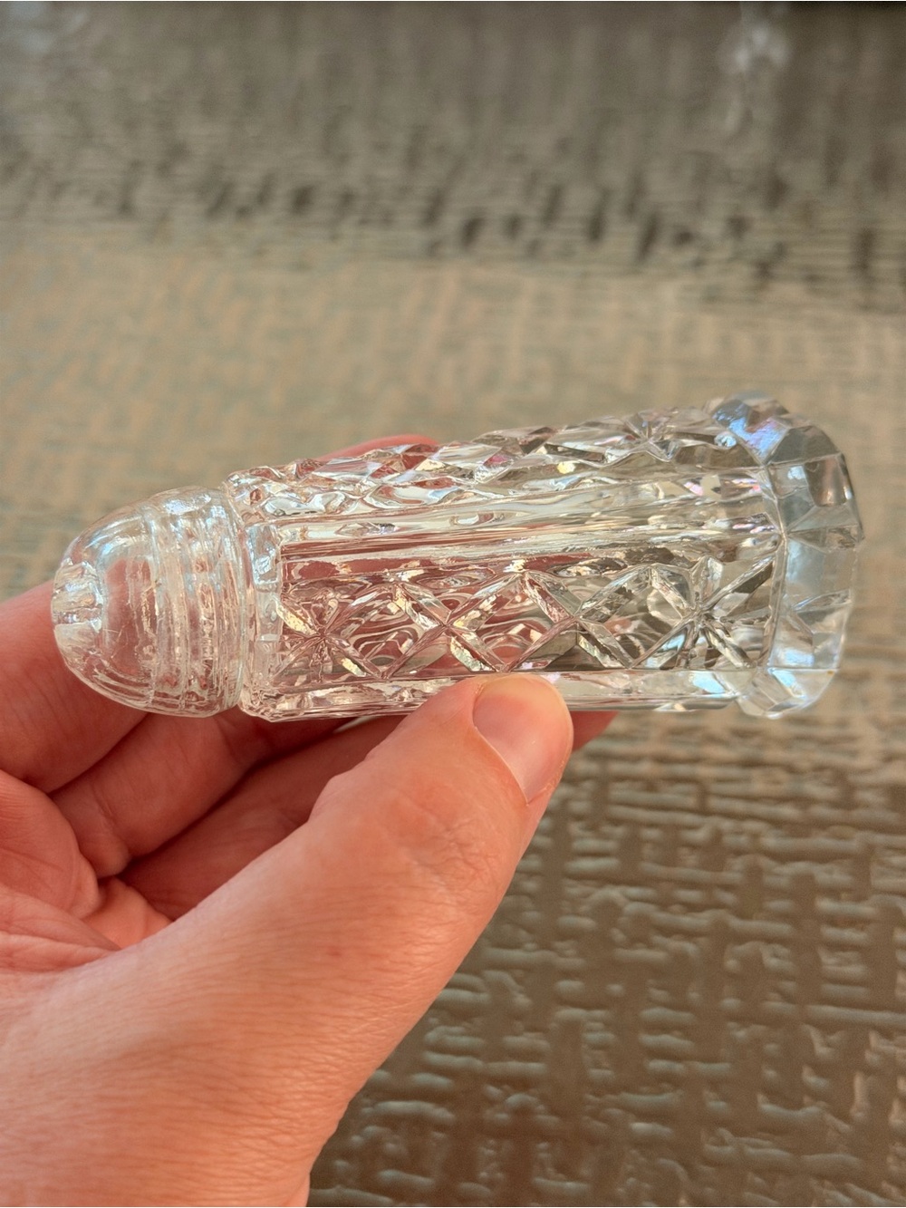 Vintage Bohemian Cut Glass Crystal Salt or Pepper Shaker Excellent Quality